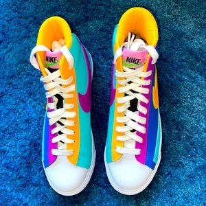 NIKE BLAZER MID (GS)    BATTLE BLUE/LASER ORANGE